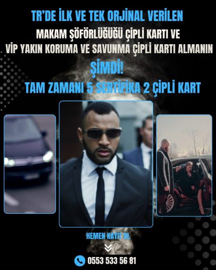 5 SERTİFİKA 2 ÇİPLİ KART PAKETİ MAKAM ŞÖFÖRLÜĞÜ VE VİP YAKIN KORUMA VE YAKIN SAVUNMA PAKETİ