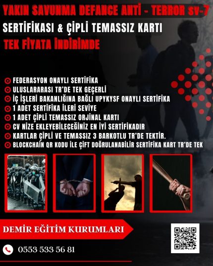 YAKIN SAVUNMA DEFANCE ANTİ TERROR SERTİFİKA VE ÇİPLİ TEMASSIZ SERTİFİKA PAKETİ